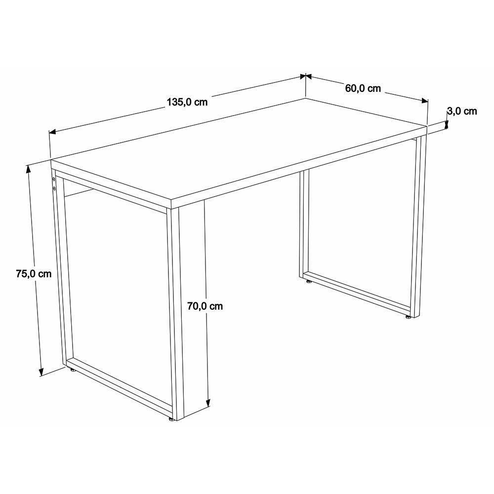 Mesa Office 135X60X75Cm Nogal / Est.Preta Nogal / Est.Preta - 2