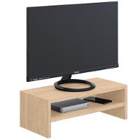 Kit 02 Suportes Stand Para Monitores Mesa Escritório Home Office Lap L03 Amadeirado - 9