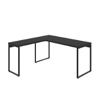 Mesa Em L Diretor 150X150X75Cm Preto Ônix Estrutura Preta - 3