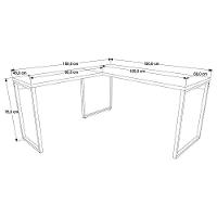 Mesa Em L Diretor 150X150X75Cm Preto Ônix Estrutura Preta - 5