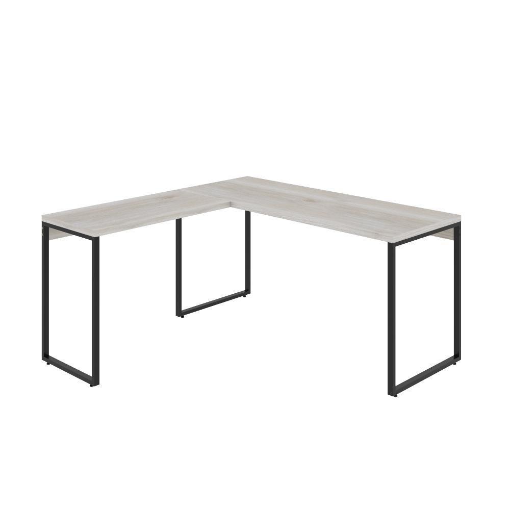 Mesa Em L Diretor 150X150X75Cm Snow/Est.Preta - 3