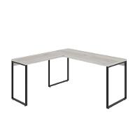 Mesa Em L Diretor 150X150X75Cm Snow/Est.Preta - 3