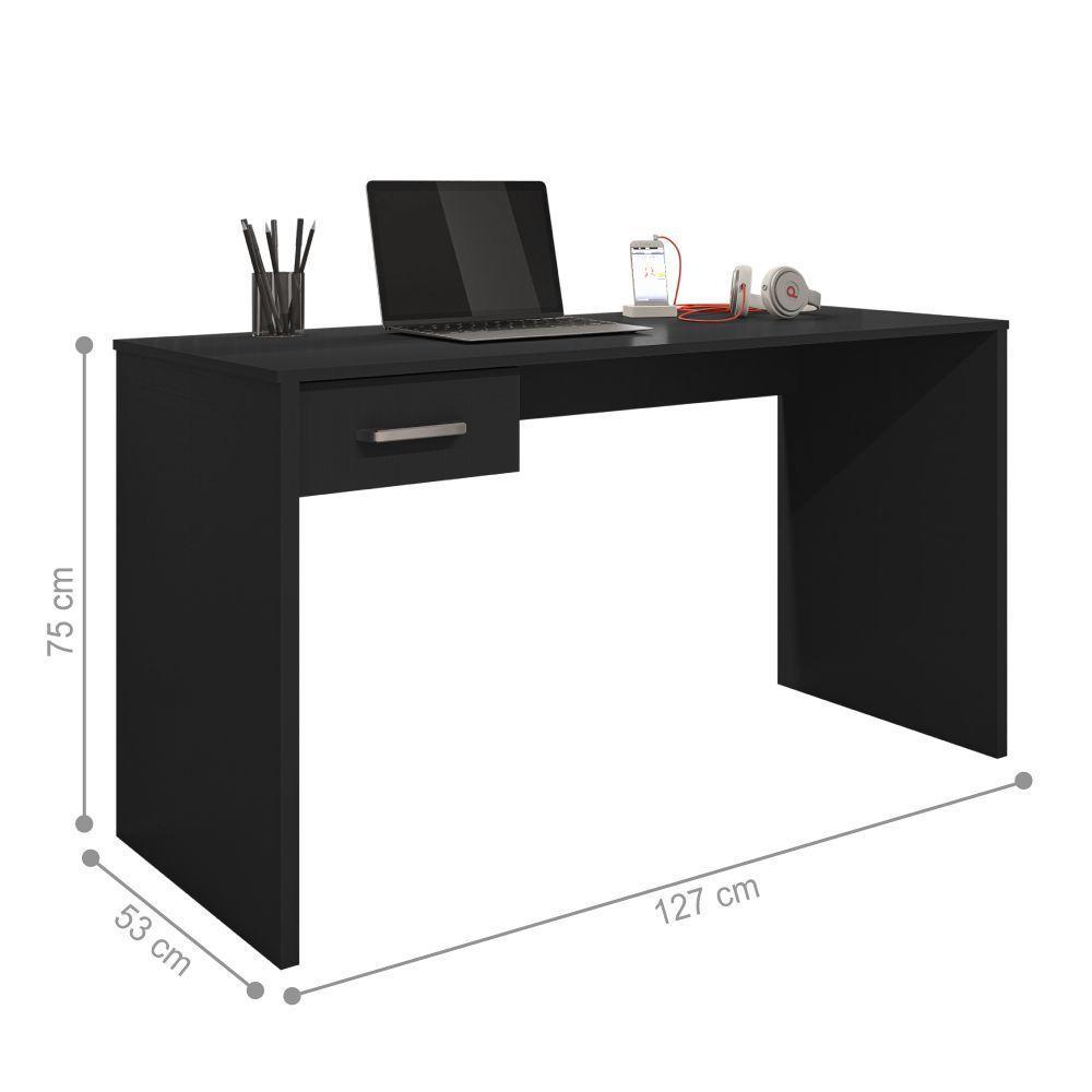 Conjunto Escrivaninha E Livreiro Eloise Preto Trama - 3