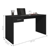 Conjunto Escrivaninha E Livreiro Eloise Preto Trama - 3