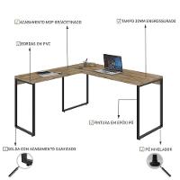 Mesa Em L Diretor 150X150X75cm Carvalho/Est.Preta