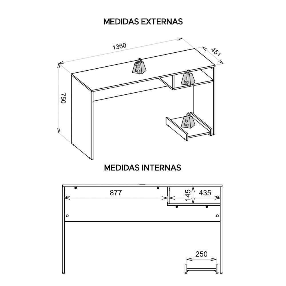 Mesa Gamer Escrivaninha Para Computador Pixel Preto Caemmun - 2