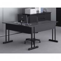 Mesa Em L Com 2 Gavetas Rael Preto Onix - 2