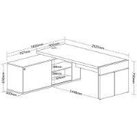 Mesa Escritório Em L Caixa Com Tomada Atria Executiva 200x183cm A02 Carvalho Branco