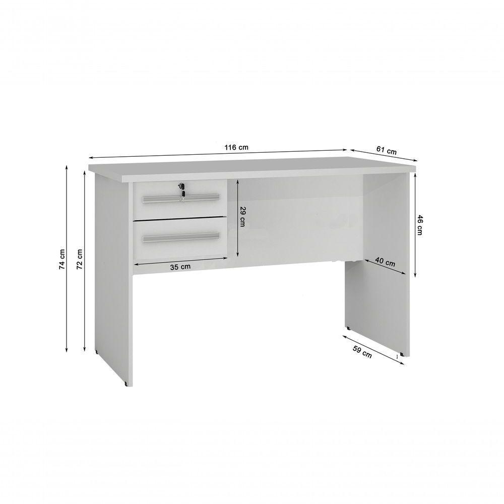 Escrivaninha Mesa Para Computador Byte 2 Gavetas Com Chave - 3