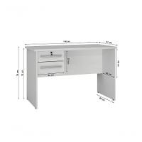 Escrivaninha Mesa Para Computador Byte 2 Gavetas Com Chave - 5