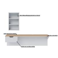 Escrivaninha Bancada Estudo Tech Moov Branco Fosco Tauari Nobre - 2