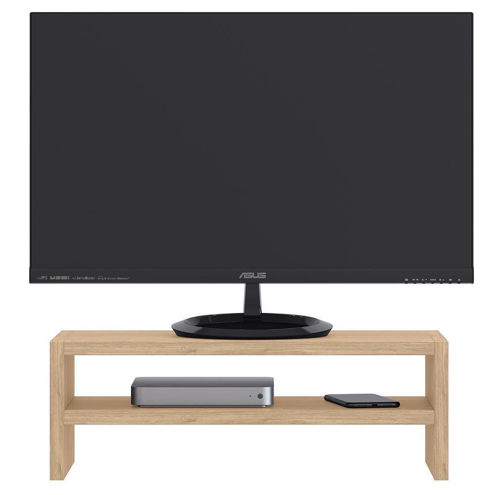 Kit 03 Suportes Stand Para Monitores Mesa Escritório Home Office Lap L03 Amadeirado - 4