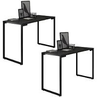 Kit 2 Mesas Para Computador Escrivaninha Porto Preto - 1