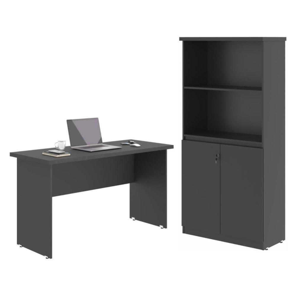 Mesa De Computador E Armario Japão Preto Onix - 1