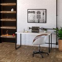 Mesa Office 150X60X75Cm Snow / Est.Preta Snow / Est.Preta - 5