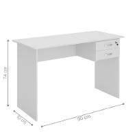 Mesa De Computador Com Gaveteiro 1200 Faucet Branco - 2