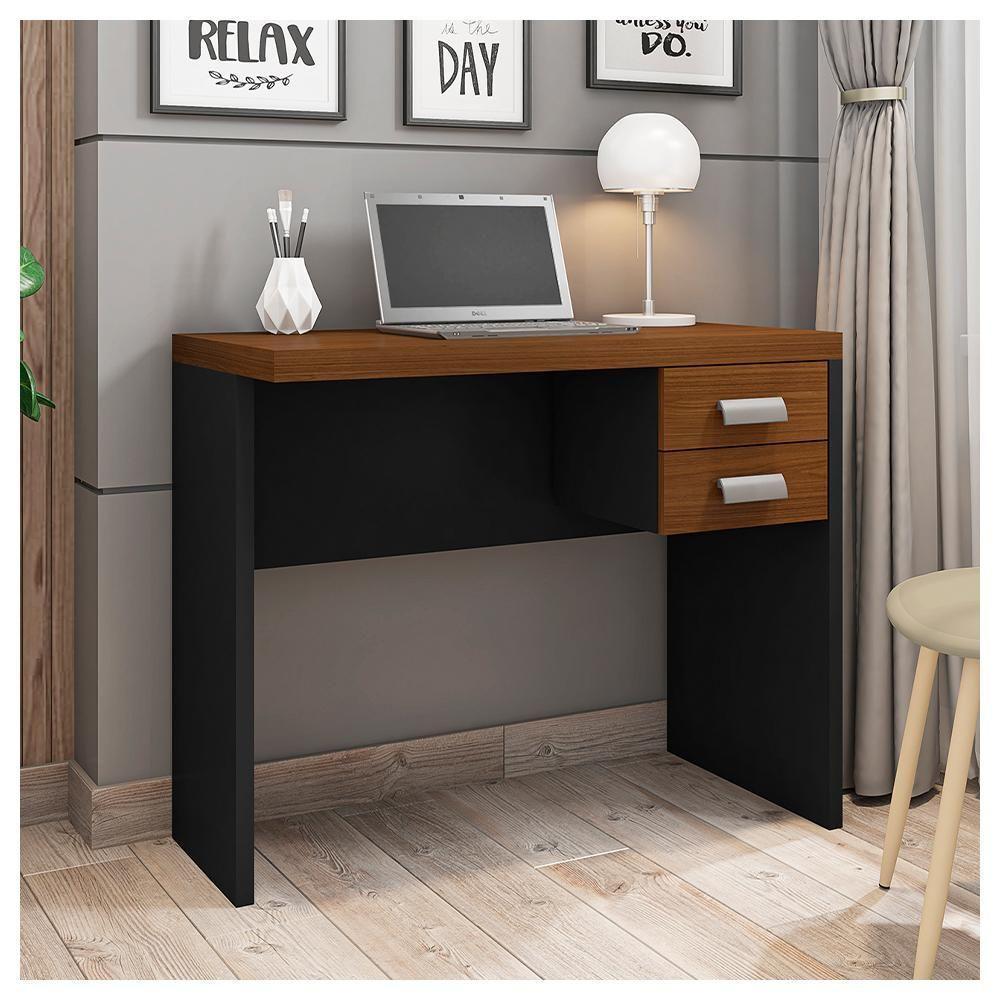 Mesa Com Gaveteiro Escritório 90 Cm Marrom Studio Caemmun - 5