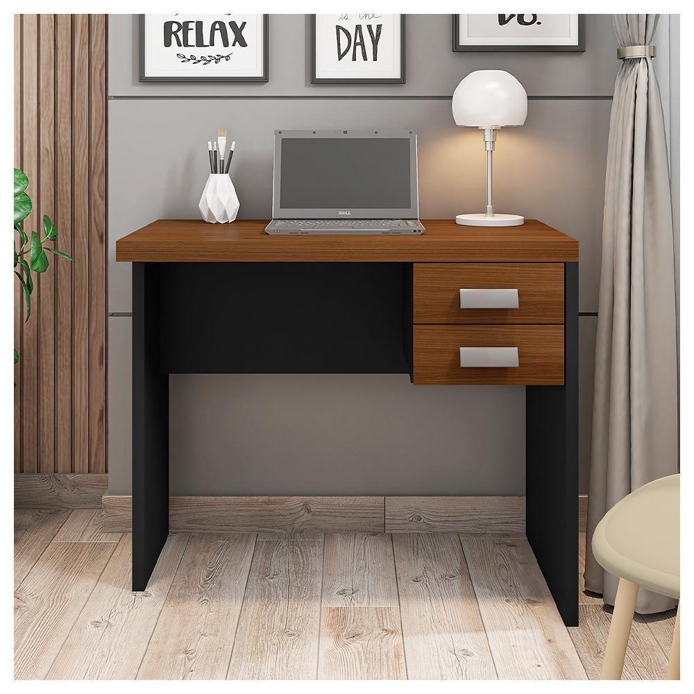 Mesa Com Gaveteiro Escritório 90 Cm Marrom Studio Caemmun - 6