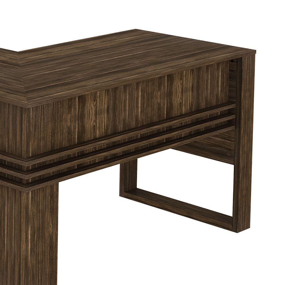 Mesa Angular Para Escritório Home Office Me4145 Mdp Nogal - 4