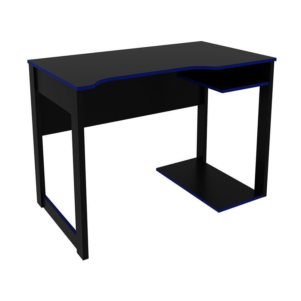 Mesa E Armário Para Escritório Cool Mdp Preto/Azul - 6