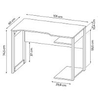 Mesa E Armário Para Escritório Cool Mdp Preto/Azul - 10