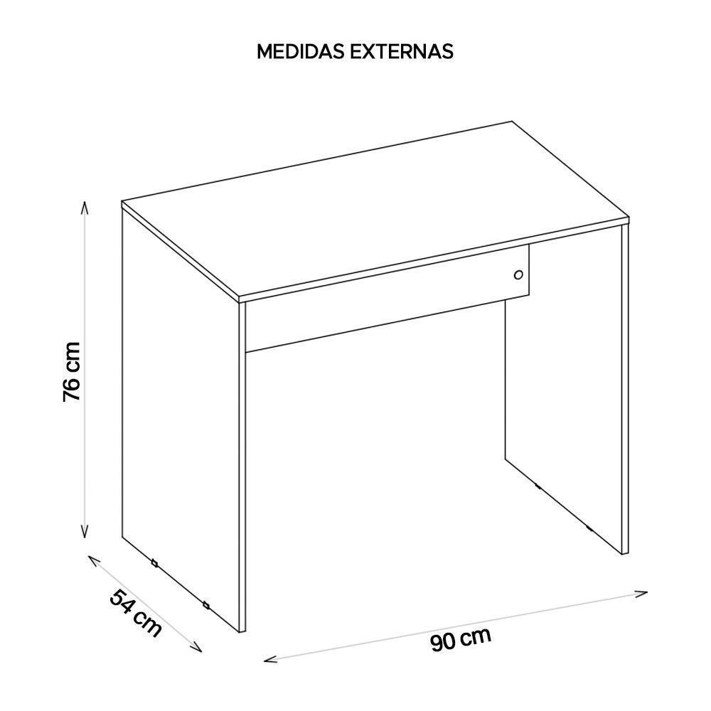 Mesa Para Computador Escritório 90 Cm Cubic Cinza Caemmun - 2