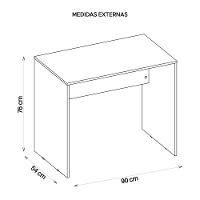 Mesa Para Computador Escritório 90 Cm Cubic Cinza Caemmun - 2