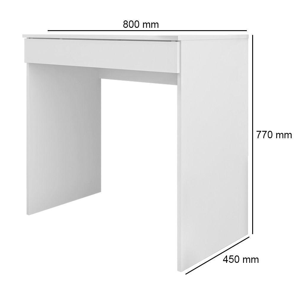 Mesa Para Computador Escrivaninha 1 Gaveta Alexia Branco - 4