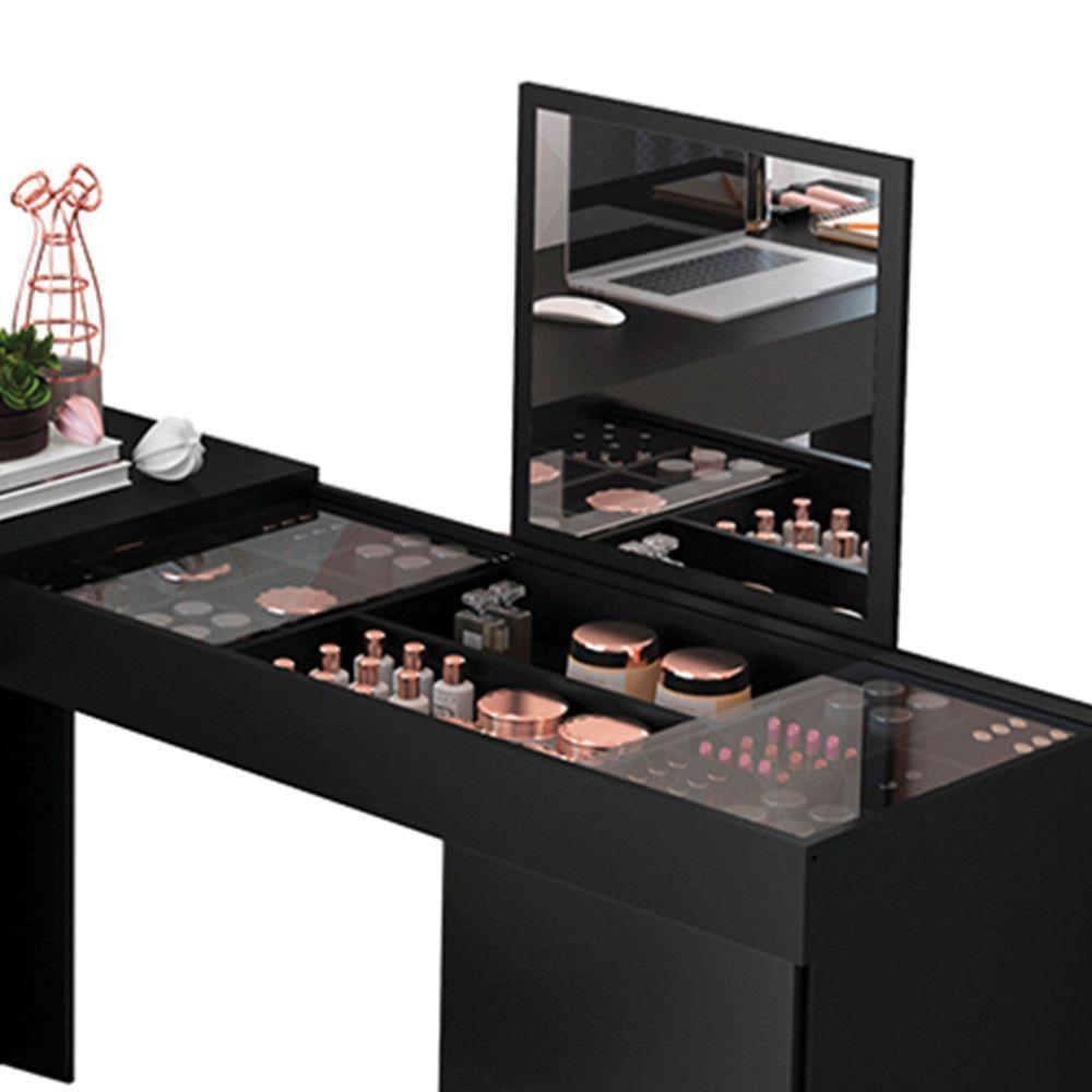 Escrivaninha Penteadeira c/Nicho 136 Preto-D'Rossi - 1