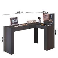 Escrivaninha Penteadeira Tânia c/Nicho 135 Preto-D'Rossi - 2