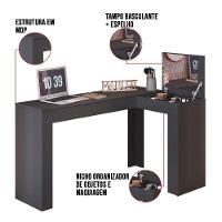 Escrivaninha Penteadeira Tânia c/Nicho 135 Preto-D'Rossi - 3