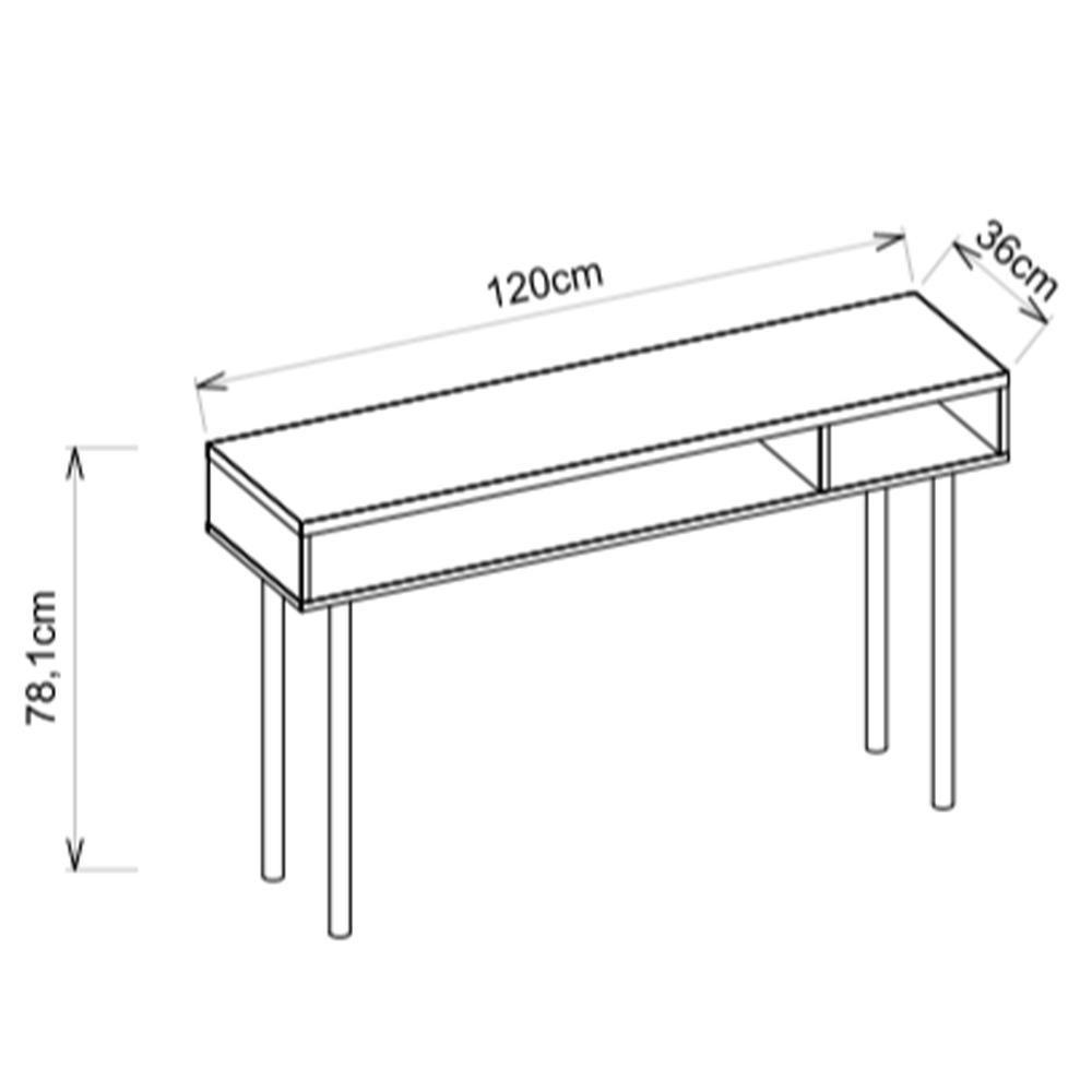 Mesa Para Computador Escrivaninha Multi Cinza Caemmun - 2