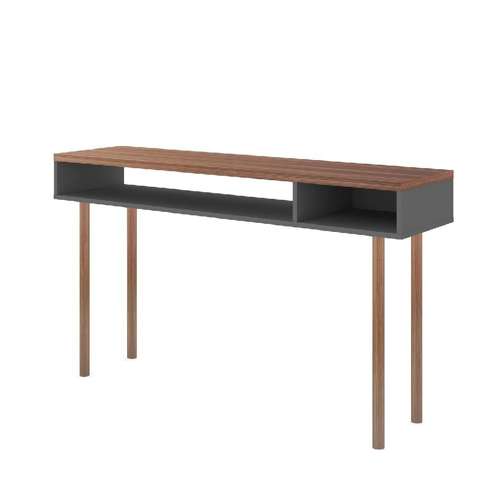 Mesa Para Computador Escrivaninha Multi Cinza Caemmun - 3