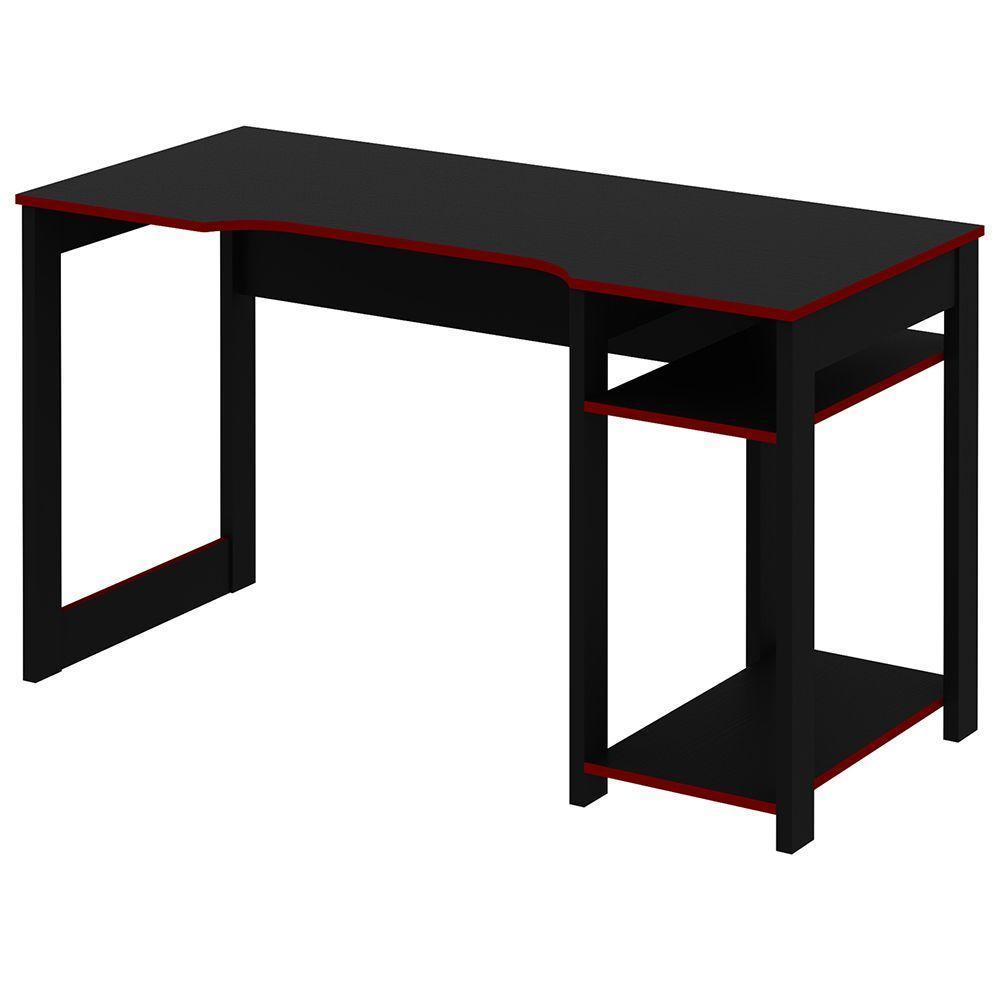 Mesa E Armário Para Escritório Cool Mdp Preto/Vermelho - 3