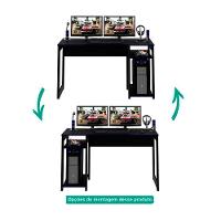 Mesa Para Computador Gamer Me4152 Preto Azul Preto Azul - 7