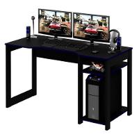 Mesa Para Computador Gamer Me4152 Preto Azul Preto Azul - 10
