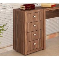 Conjunto Escritorio Completo 03 Peças Cj14 Nogal Nogal