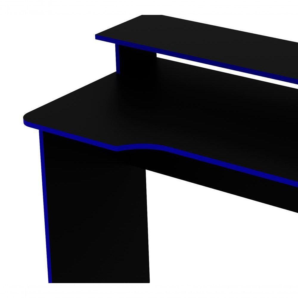 Mesa Para Computador Gamer Me4153 Preto Azul Preto Azul - 9
