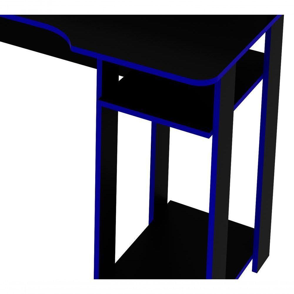 Mesa Para Computador Gamer Me4153 Preto Azul Preto Azul - 10