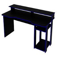 Mesa Para Computador Gamer Me4153 Preto Azul Preto Azul - 1