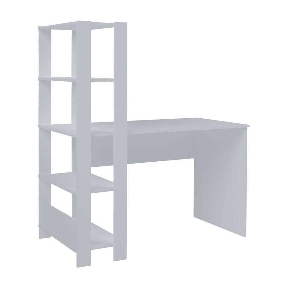 Escrivaninha Com Estante Match Branco 4 Prateleiras - 4