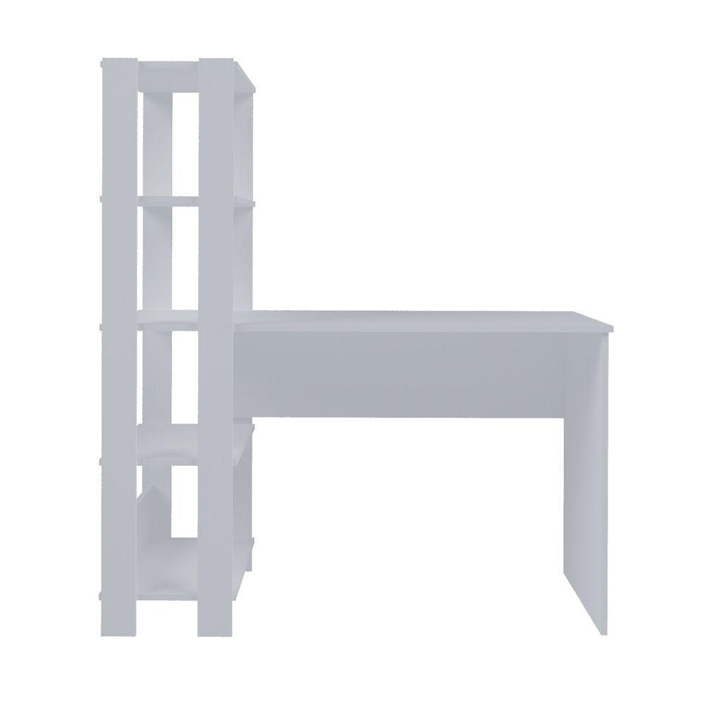 Escrivaninha Com Estante Match Branco 4 Prateleiras - 5