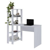 Escrivaninha Com Estante Match Branco 4 Prateleiras - 13