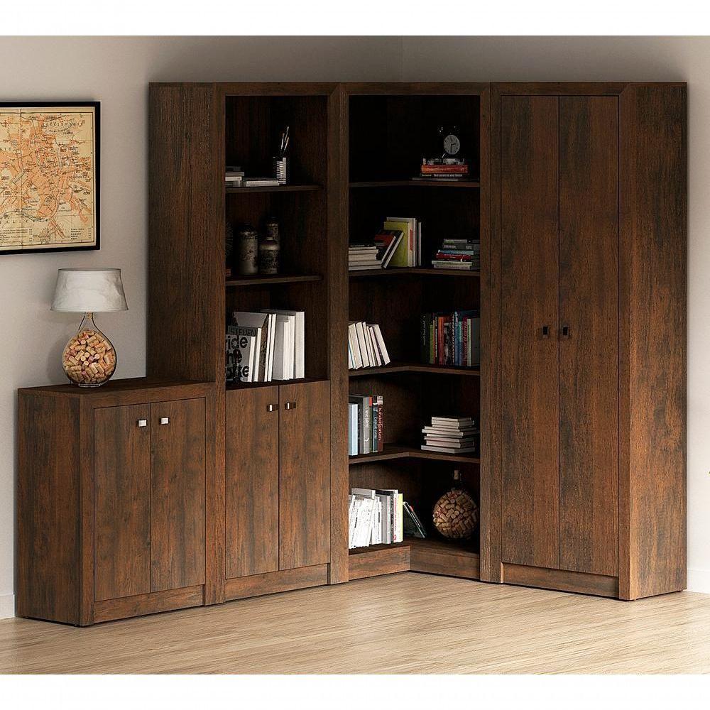 Conjunto Escritorio Completo 4 Peças Cj7 Rustico Rustico - 1