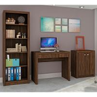 Conjunto Escritorio Completo 3 Peças Cj16 Nogal Nogal - 1