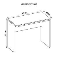 Mesa De Computador Escritório Studio Marrom Bege - Caemmun - 2