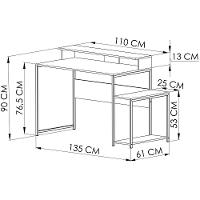 Mesa Para Computador Gamer Ryze 4500 Preto Grafite - 5
