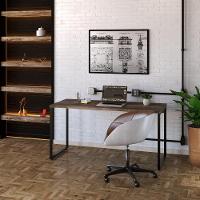 Mesa Office 150X60X75Cm Carvalho Dark Estrutura Preta - 5