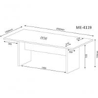 Mesa De Reunião Para Escritório Me4119 Mdp Amendoa - 2