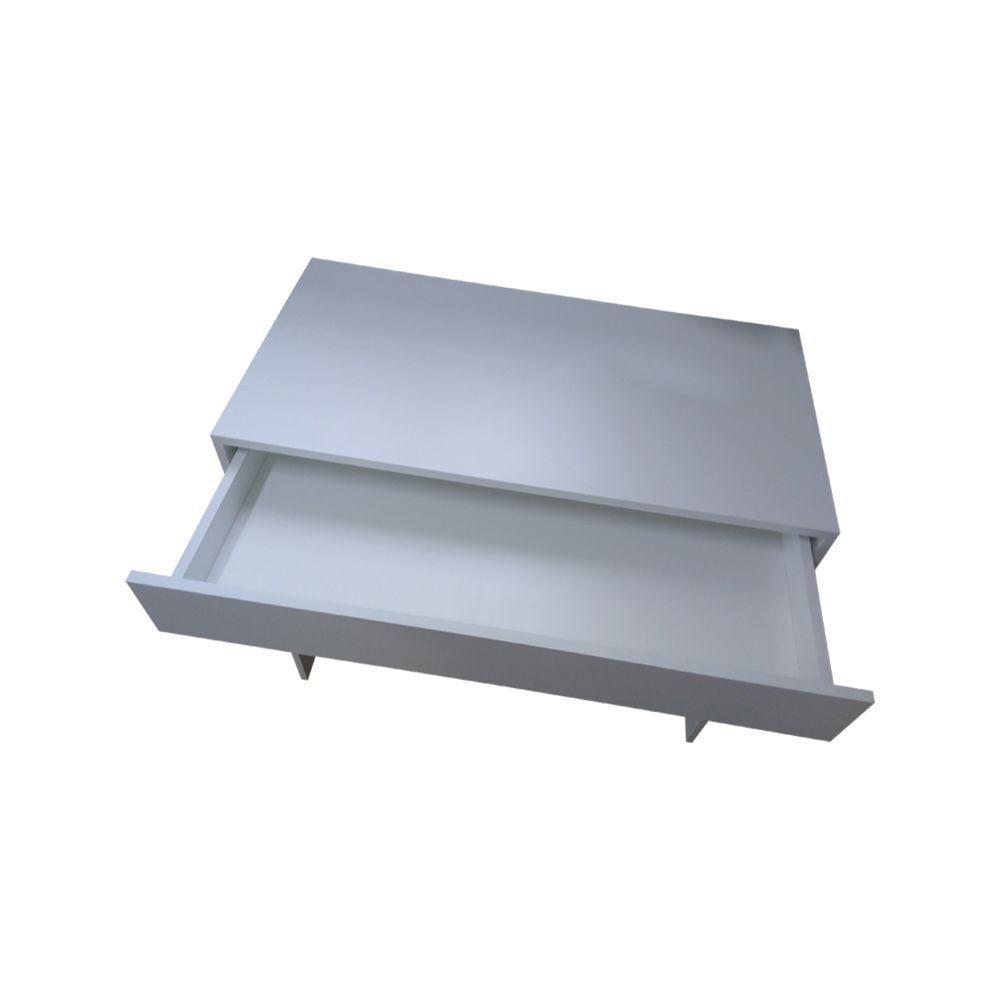Mesa Office Com Gaveta Branca Em Mdf - 3